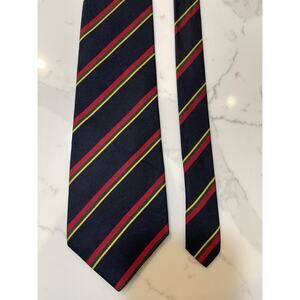 Vintage The Scottish Lion Repp Striped Silk Tie 57.5 x 3.75 Corporate Business